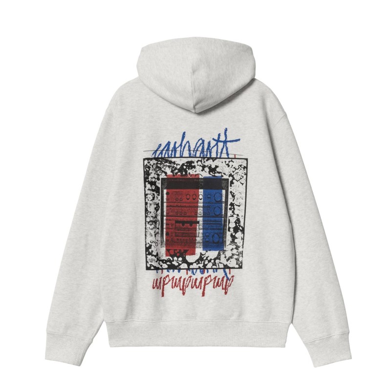 CARHARTT STEREO SWEAT HOODED ASH HEATHER CARHARTT STEREO SWEAT HOODED ASH HEATHER