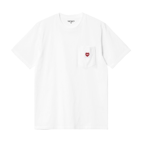 S/S POCKET HEART T-SHIRT BLANCO