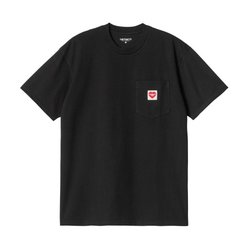 S/S POCKET HEART T-SHIRT NEGRO