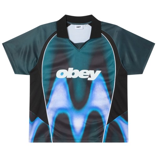 OBEY BLURRED SOCCER JERSEY BLUE