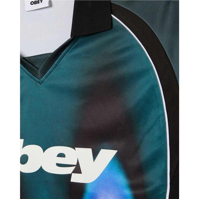 OBEY BLURRED SOCCER JERSEY BLUE