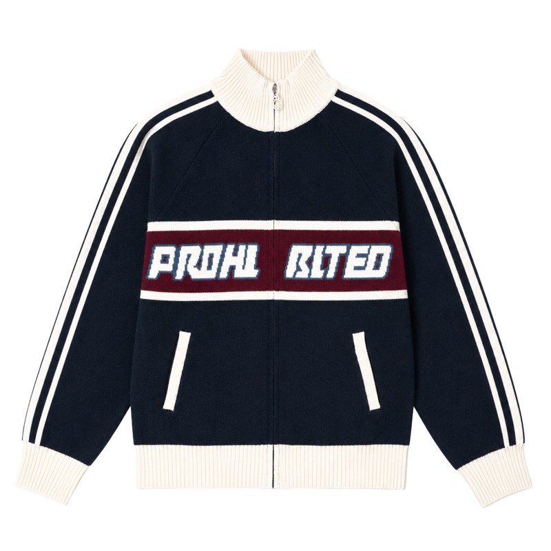 LETTERMAN KNIT JACKET NAVY